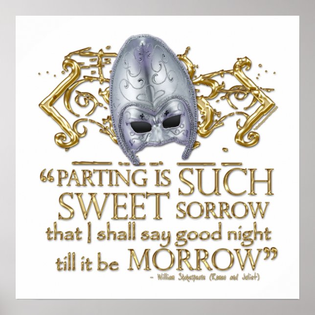 Romeo & Julia Zitat (Gold-Version) Poster (Vorne)