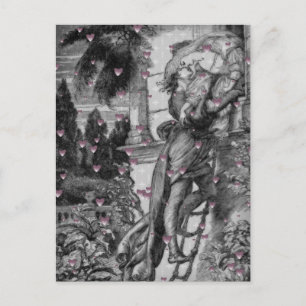 Romeo & Juliet Vintage Valentine Hearts Feiertagspostkarte