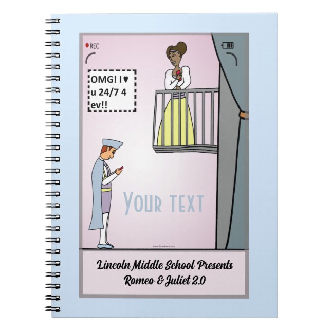 Romeo und Julia 2.0 Spiral Notebook Notizblock (Vorderseite)