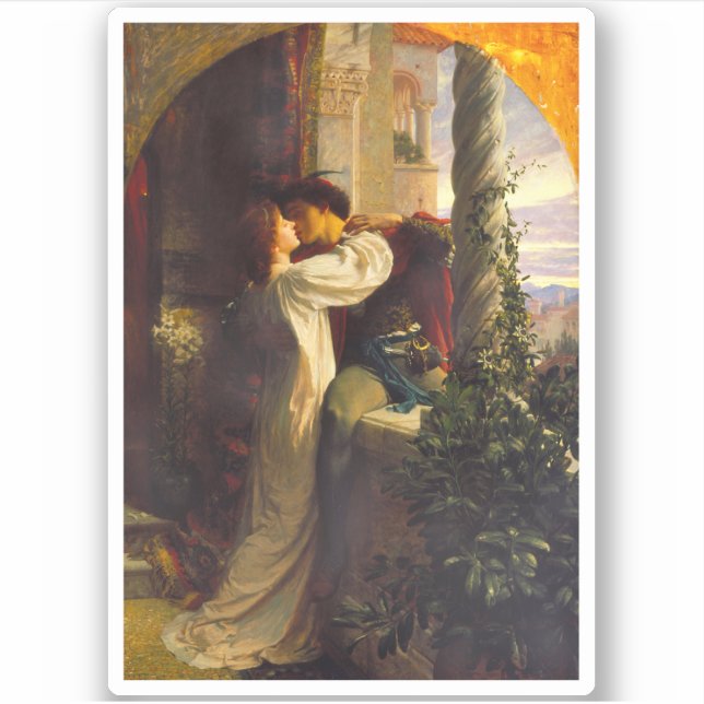 Romeo und Julia c. 1884 von Sir Frank Dicksee Aufkleber (Vorderseite)