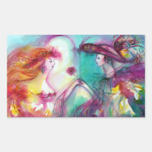 ROMEO UND JULIA / GOLD BLAUE FUNKEN RECHTECKIG  RECHTECKIGER AUFKLEBER