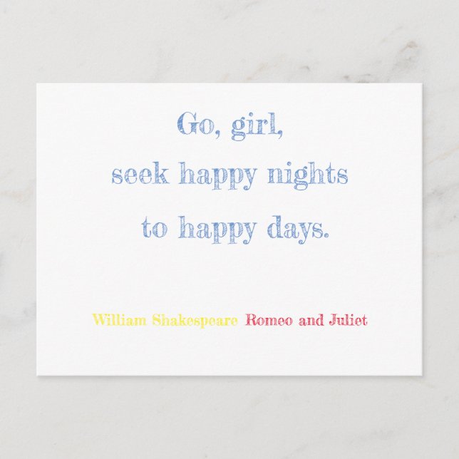 Romeo und Julia Postkarte (Vorderseite)