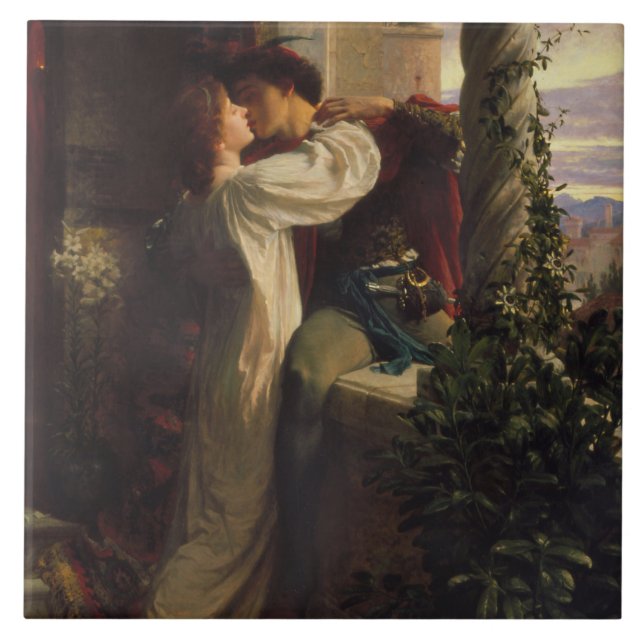 Romeo und Julia (von Frank Dicksee) Fliese (Vorderseite)