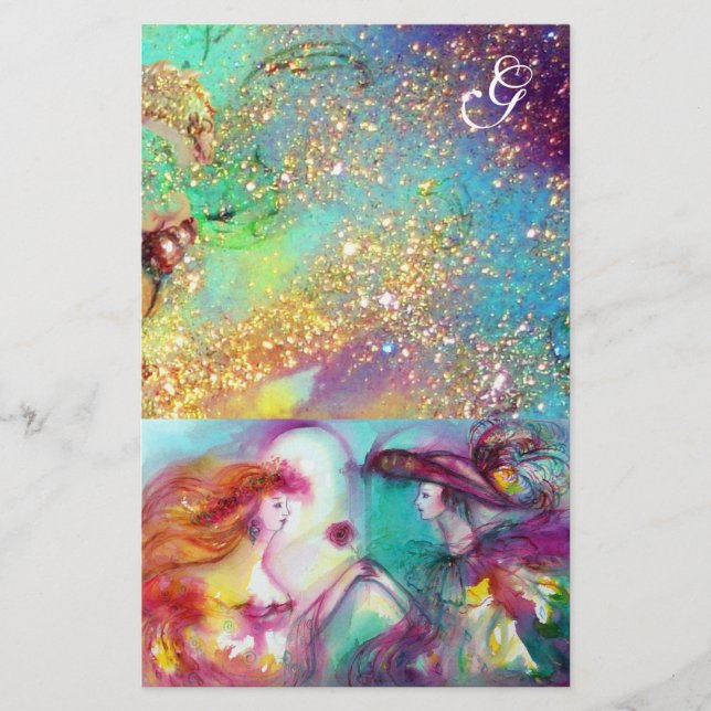 ROMEO UND JULIET, AQUAMARINES GOLD-GOLD-GLITZERN-M BRIEFPAPIER (Vorderseite)