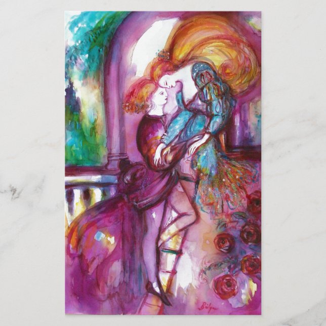 ROMEO UND JULIET Romantischer Valentinstag Briefpapier (Vorderseite)