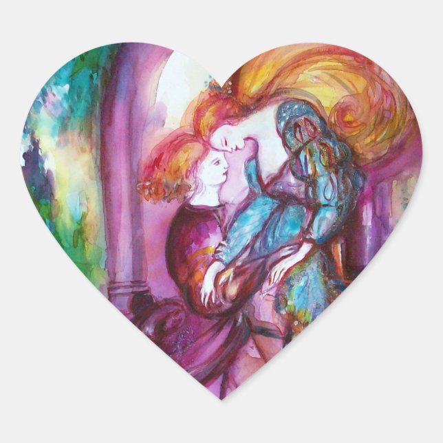 ROMEO UND JULIET / Valentinstag Herz Herz-Aufkleber (Vorderseite)