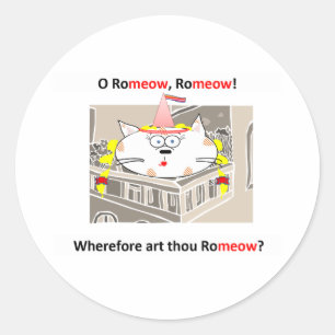 Romeow Runder Aufkleber