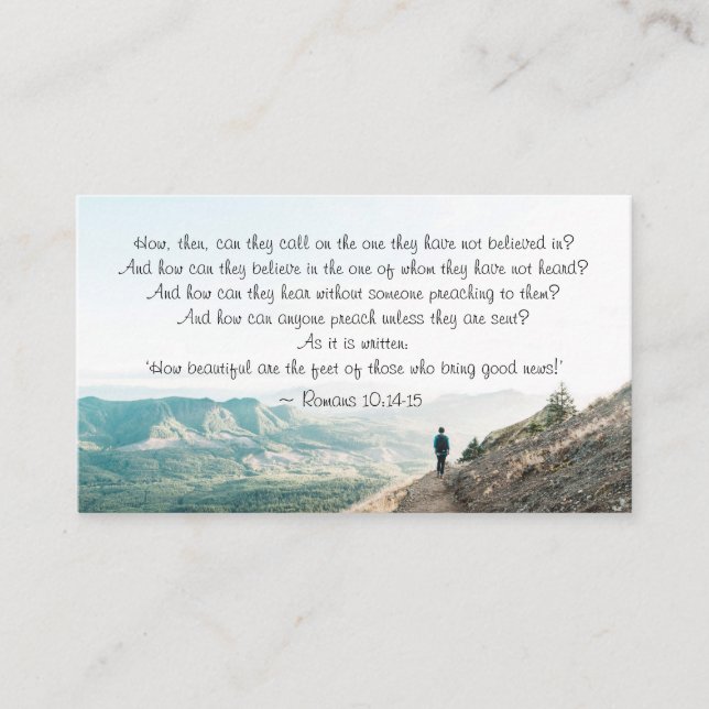 Römer 10:14-15 Wie dann sollen sie ihn anrufen Visitenkarte (Vorderseite)