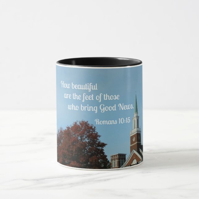 Römer 10:15 Wie schön sind die Füße dieser Tasse (Zentrum)