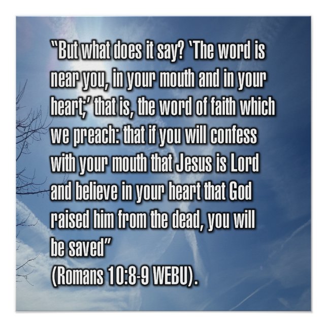 Römer 10:8-9 WEBU Poster (Vorderseite)