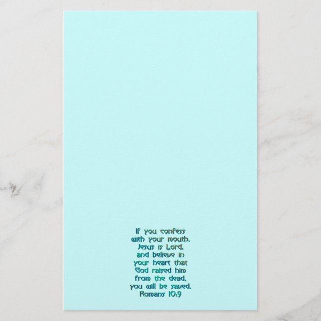 Römer 10:9 briefpapier (Vorderseite)