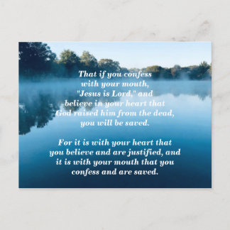Römer 10:9 Jesus ist Herr Bibelvers Postkarte