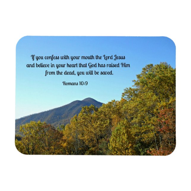Römer 10:9 Wenn Sie mit Ihrem Mund gestehen ... Magnet (Horizontal)