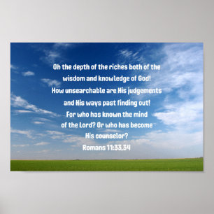 Römer 11:33,34 Oh, die Tiefe der Reichtümer beide Poster