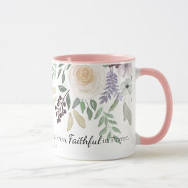 Römer 12:12 Bibel Verse Pink Aquarell Floral Tasse