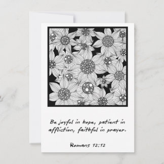 Römer 12:12 Bibelvers Blumenkarte | Christlich Ankündigung