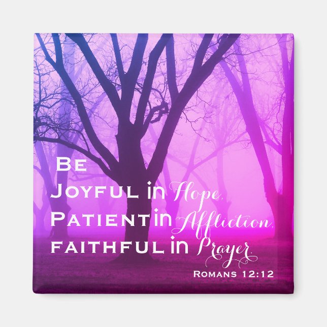 Römer 12:12 Inspirational Bible Verse Magnet (Vorne)