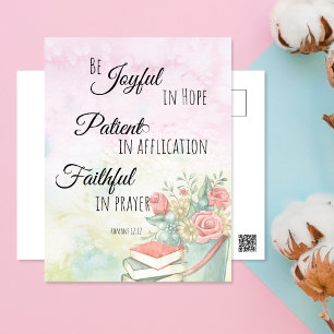 Römer 12:12 Seid froh in Hope Bible verse Postkarte