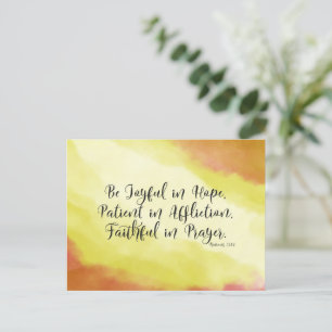 Römer 12:12 Seien Sie froh in der Hoffnung Christl Postkarte