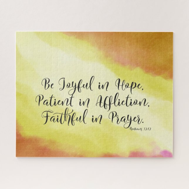 Römer 12:12 Seien Sie froh in der Hoffnung Christl Puzzle (Horizontal)