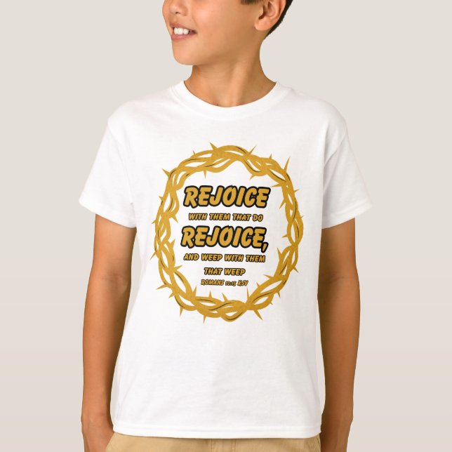 Römer 12:15 KJV Bible Scripture Verse Boy's T-Shirt (Vorderseite)
