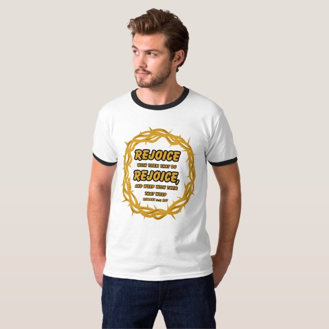 Römer 12:15 KJV Bible Scripture Verse Mens Ringer T-Shirt (Vorne ganz)