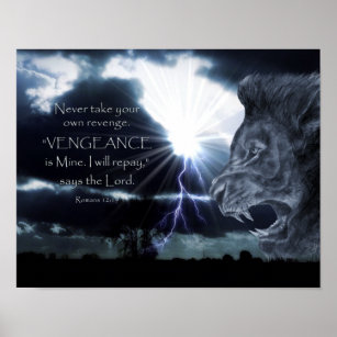 Römer 12:19 VENGEANCE   Löwe und Blitz Poster