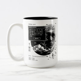 Römer 12:2 Erneuere Deinen Geist System-Meldungsal Zweifarbige Tasse