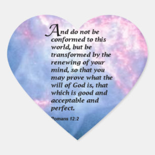 Römer 12:2 Herz-Aufkleber