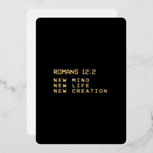 Römer 12:2 Neuer Geist Lebensschöpfung Minimalist Folien Feiertagskarte