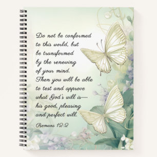 Römer 12:2 Nicht mit dieser Weltbibel übereinstimm Notizbuch