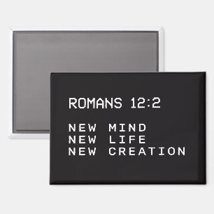 Römer 12:2 Schwarz-Weiß-Computer-Warnfenster Magnet
