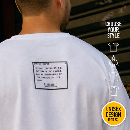 Römer 12:2 Schwarz-Weiß-Computer-Warnfenster T-Shirt