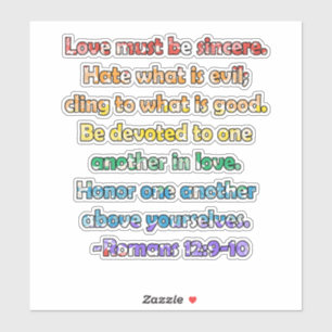 Römer 12:9-10 Bibelverse Aufkleber