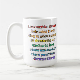 Römer 12:9-10 Bibelverse Kaffeetasse