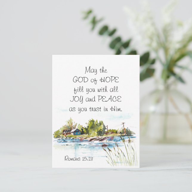 Römer 15:13 Christliche Flachkarte Gottes der Hoff (Stehend Vorderseite)