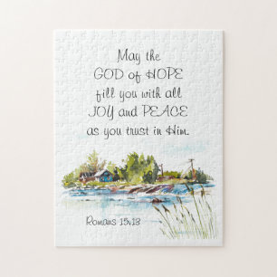 Römer 15:13 Gott der Hoffnung Christliches Verse Puzzle