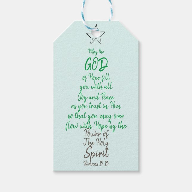 Römer 15:13 Gott Hoffnung Hoffnung Freude und Frie Geschenkanhänger (Vorderseite)