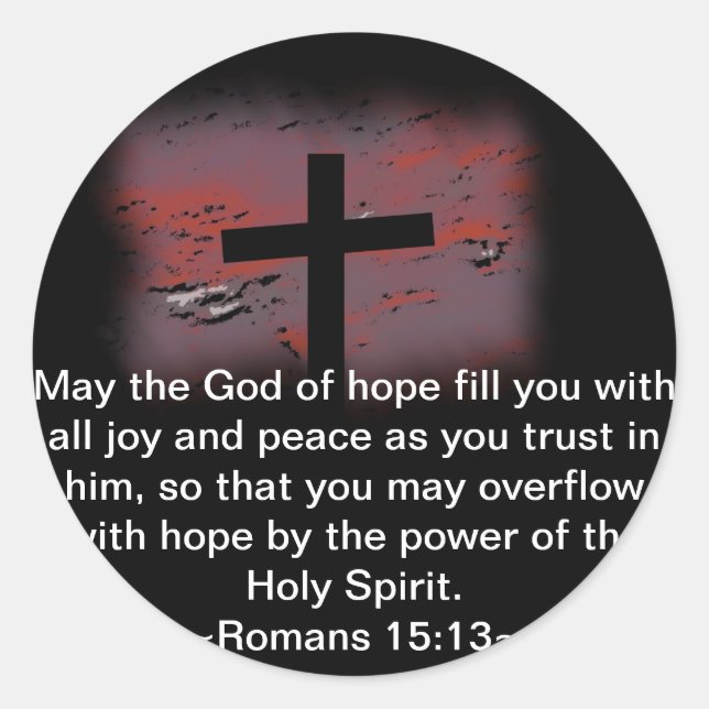 Römer 15:13 runder aufkleber (Vorderseite)