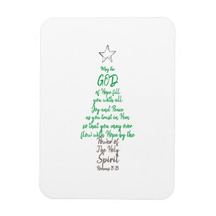 Römer 15:13 Weihnachtsbaum Gott Hoffnung Freude un Magnet