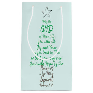 Römer 15:13 Weihnachtskarte Gott hoffen Freude & F Kleine Geschenktüte