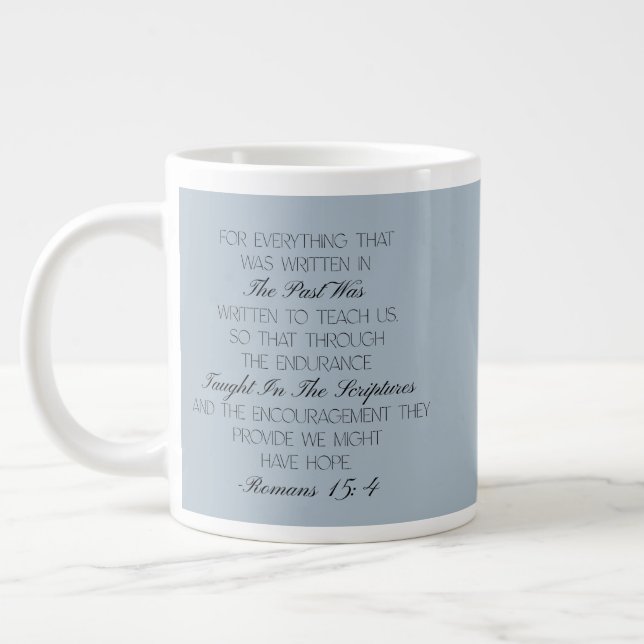 Römer 15:4 Hoffnung Bibelvers Tasse (Links)