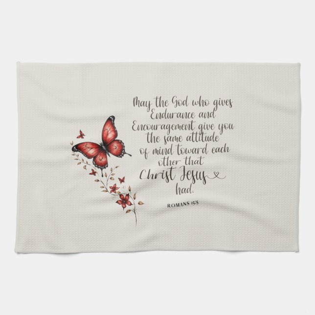 Römer 15:5 Bibelverse Bild Geschirrtuch (Horizontal)