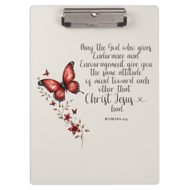 Römer 15:5 Bibelverse Bild Klemmbrett (Vorderseite)