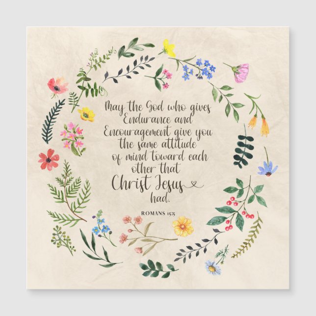 Römer 15:5 Bibelverse Bild Magnetkarte (Vorderseite)