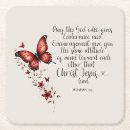 Römer 15:5 Bibelverse Bild Rechteckiger Pappuntersetzer