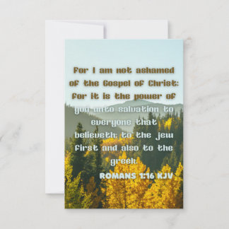 Römer 1:16 KJV Bible Verse Pic Flat Grußkarte Karte