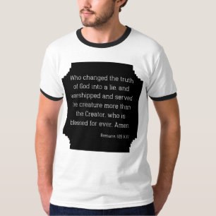 Römer 1:25 Bibelvers Zitat KJV Herren-Ringer T-Shirt