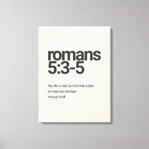 Römer 5:3 Minimalistische christliche Leinwand-Wan Leinwanddruck