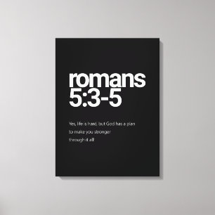 Römer 5:3 Minimalistische christliche Leinwand-Wan Leinwanddruck